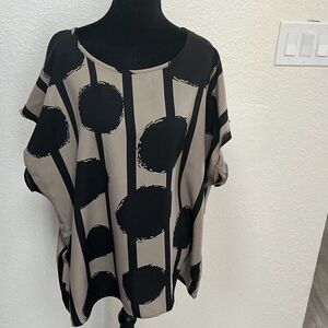 Chic Black and Tan Women's Blouse